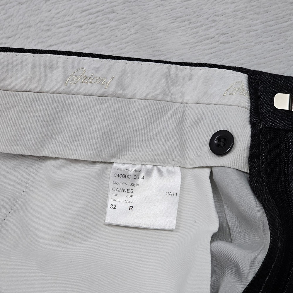Brioni Trousers Mens (32) 30x29 Grey Wool Silk Pleated Cuffed Cannes Formal Ivy - Picture 4 of 10